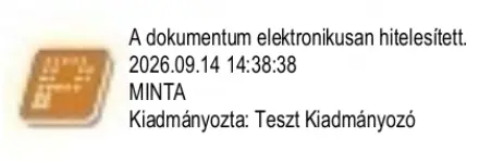 A dokumentum elektronikus aláírással hitelesített visszaigazolás