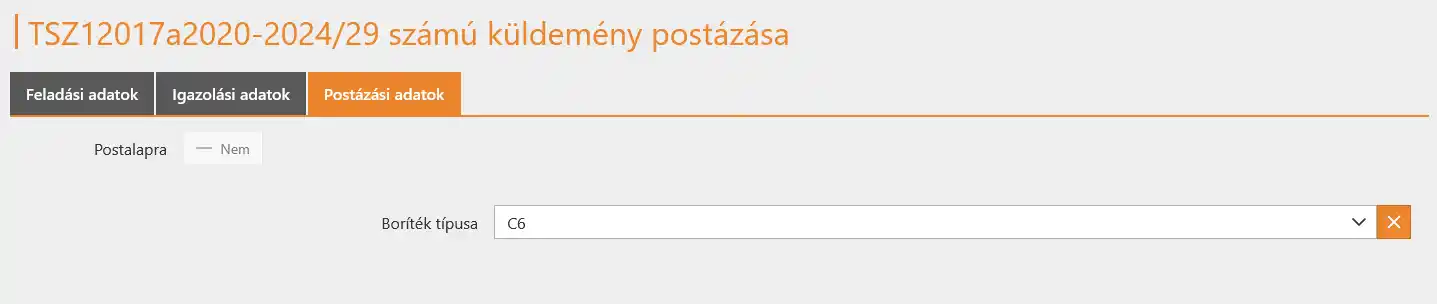 Postai Hibrid postázási adatok